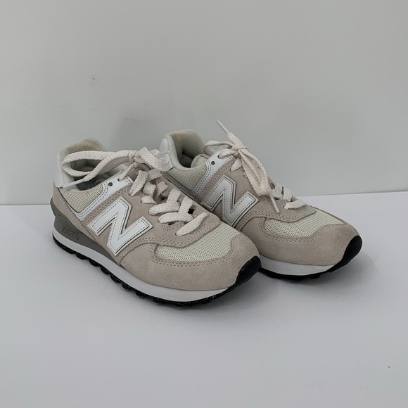 New Balance 574 Core sneakers shoe gray white mesh suede lace-up tie women 5 - Picture 2 of 7